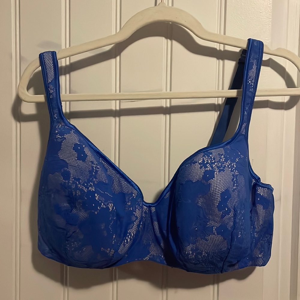 Blue lace bra